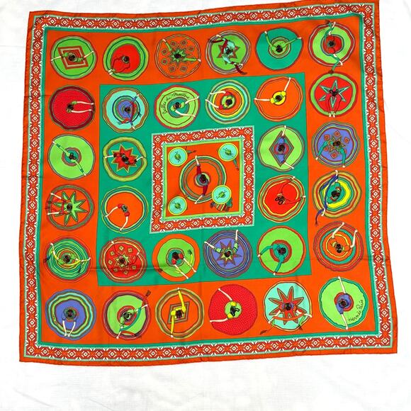 Hermes Accessories - Hermès “Belle du Mexique” 90 cm Silk Scarf - Pristine with Hermes Box Circa 2007